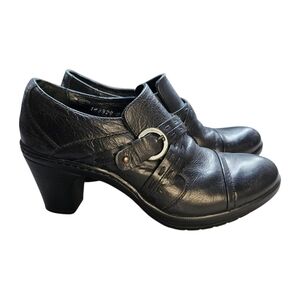 Josef Seibel Vivien Black Leather Buckle Heeled Bootie